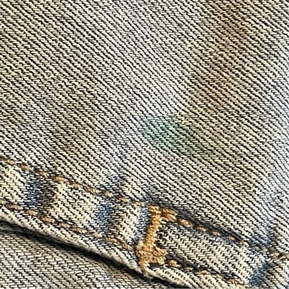 Vintage Vans Embroidered Logo Stretch Denim Light Blue Wash Denim Jacket FLAWED - Picture 10 of 10